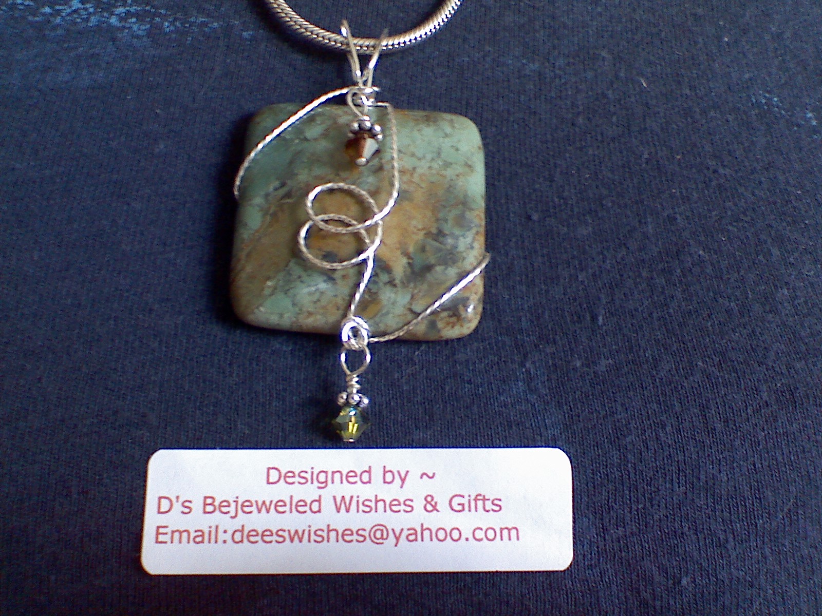 Fancy Jasper Sterling Silver with smoked topaz & Olivine Swarovski