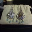 Auqa Sky and Bronze Swarovski Crystal Dream Drops
