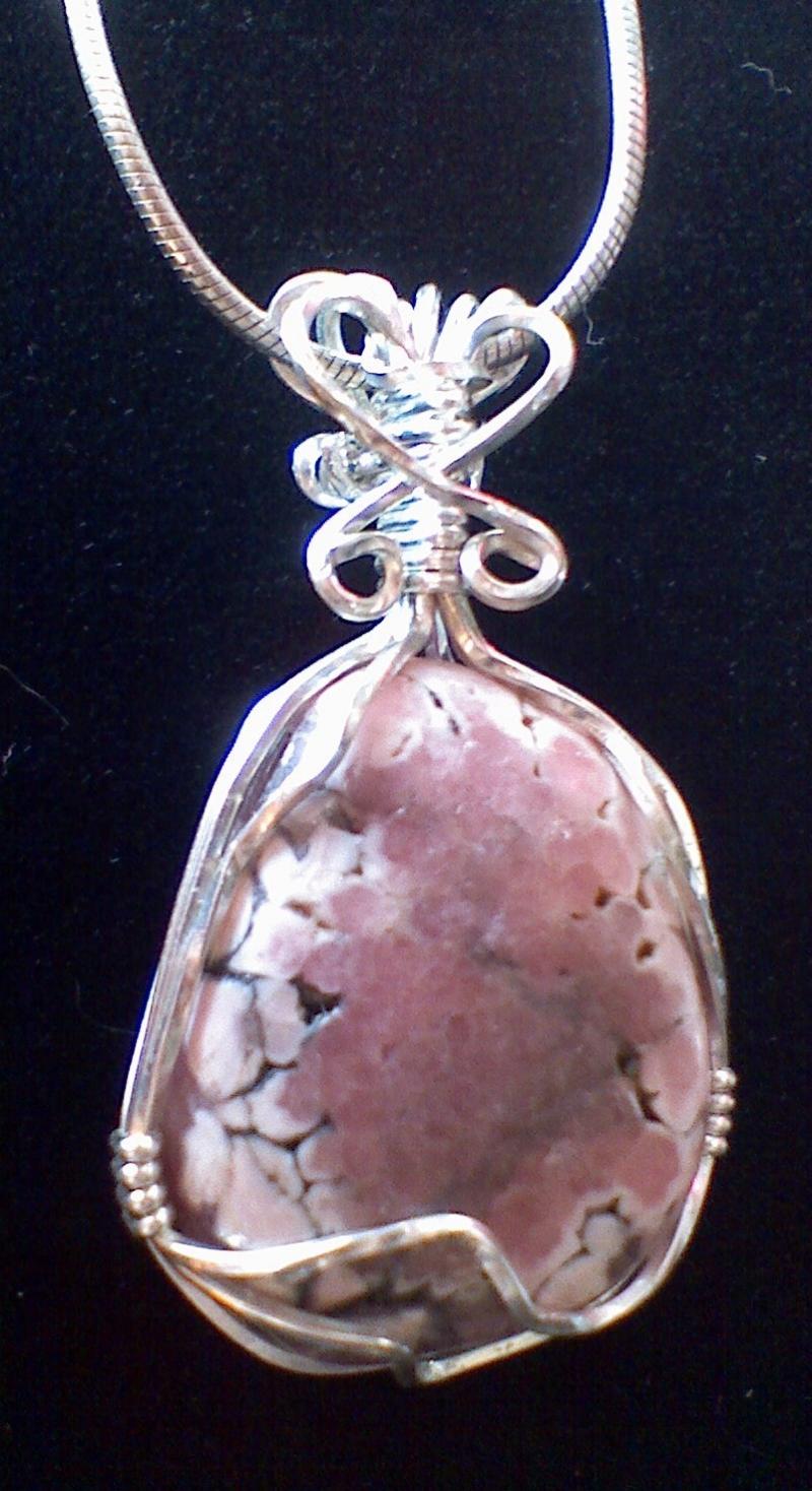 Rhodonite Sterling Wrap Dream Drop
