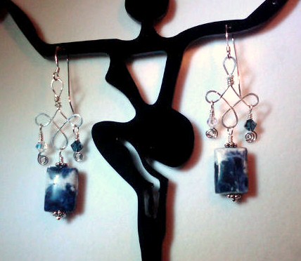 Lapis & Montana crystal eardrops